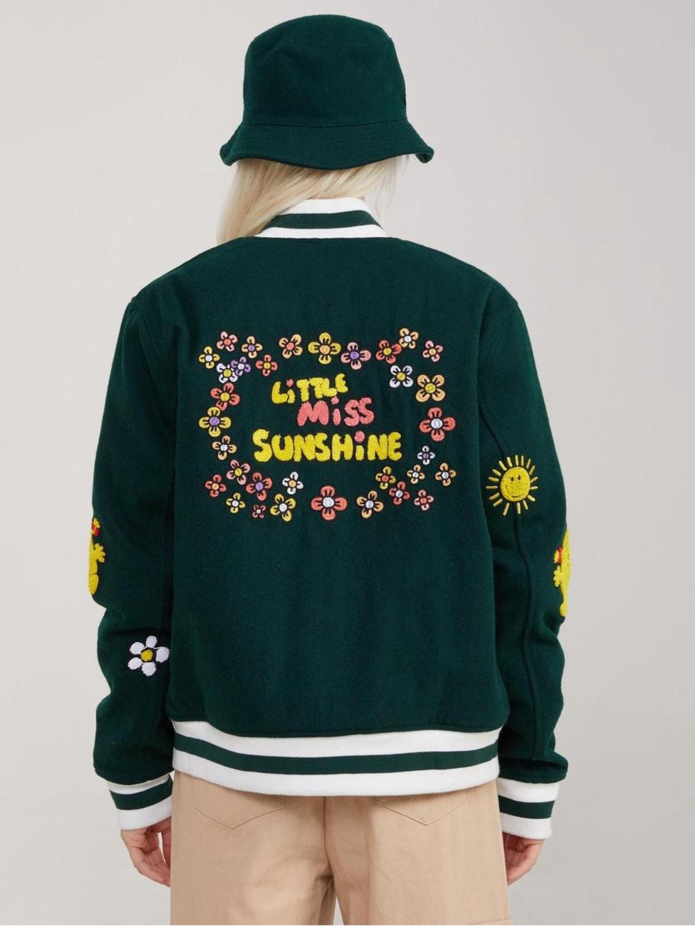 Little Miss Sunshine embroidered varsity jacket